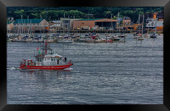 Portland Fire Boat Framed Print by Darryl Brooks