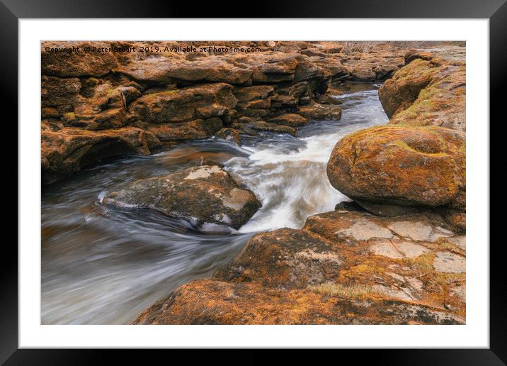 The Strid on the River Wharfe  Framed Mounted Print by Peter Stuart