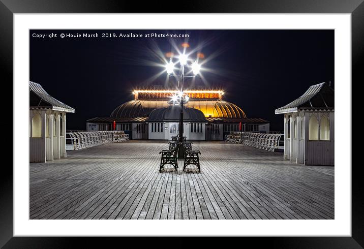The Pier at Night Framed Mounted Print by Howie Marsh