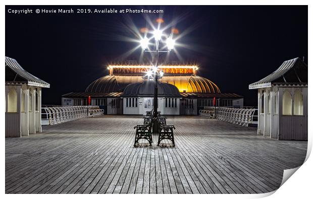The Pier at Night Print by Howie Marsh
