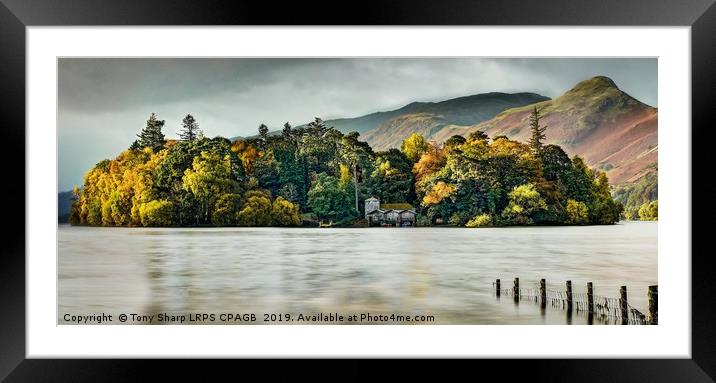DERWENT WATER ISLAND Framed Mounted Print by Tony Sharp LRPS CPAGB