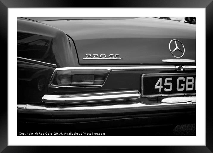 1965 Mercedes 220SE Classic Motor Car Framed Mounted Print by Rob Cole