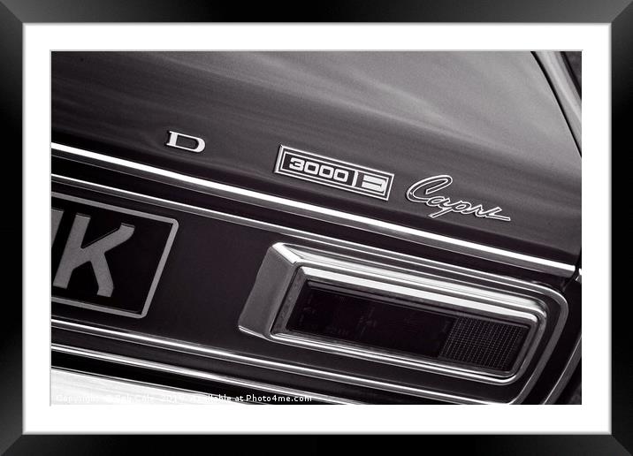 Ford Capri 3000E Rear Framed Mounted Print by Rob Cole