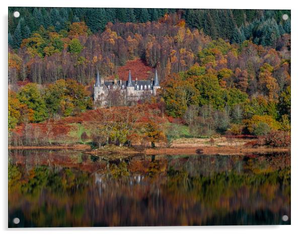 Autumn reflections on Loch Achray Acrylic by George Robertson
