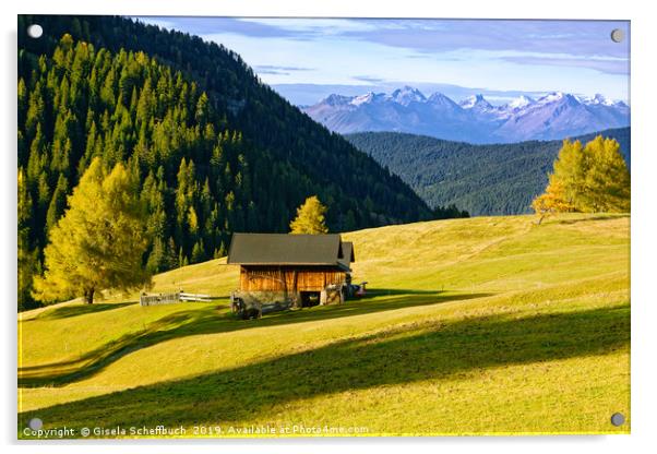 Scenery on the Alpe di Siusi Acrylic by Gisela Scheffbuch