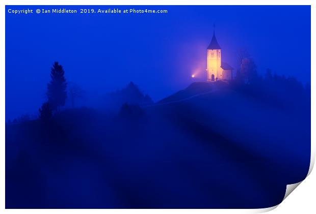 Jamnik church of Saints Primus and Felician Print by Ian Middleton