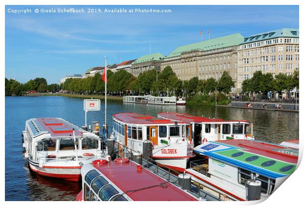 Hamburg - Summer on the Alster River Print by Gisela Scheffbuch