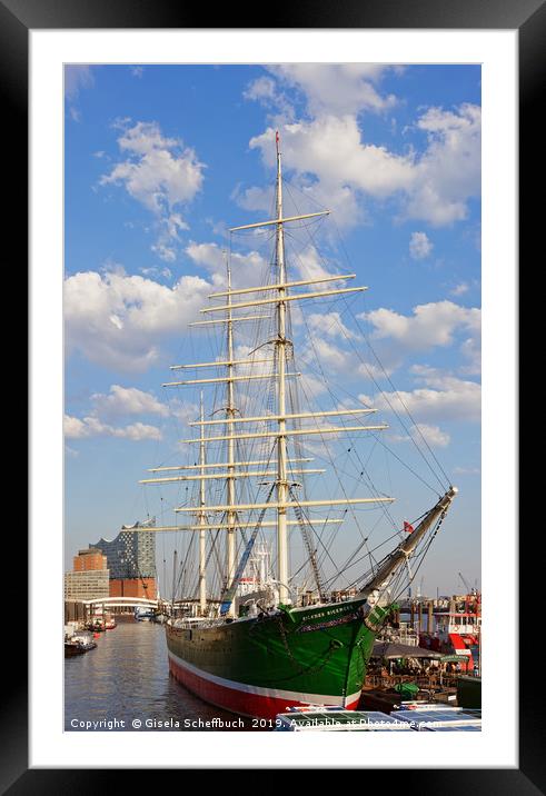 In the Port of Hamburg Framed Mounted Print by Gisela Scheffbuch