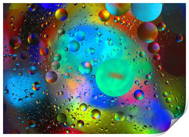 Oil droplets on water Print by JC studios LRPS ARPS