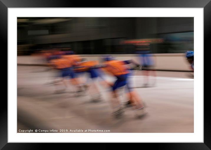 man indoor speedskating Framed Mounted Print by Chris Willemsen