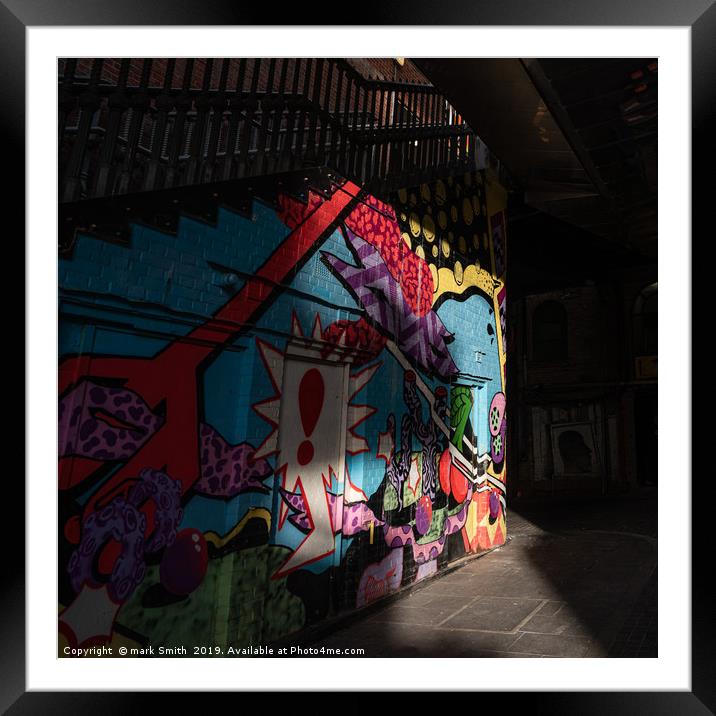 Street Art in Light and Shadow Framed Mounted Print by mark Smith