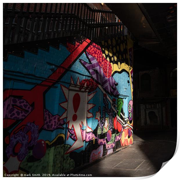 Street Art in Light and Shadow Print by mark Smith