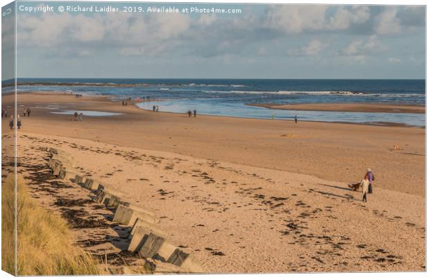Alnmouth Beach and Aln Estuary, Northumberland Canvas Print by Richard Laidler