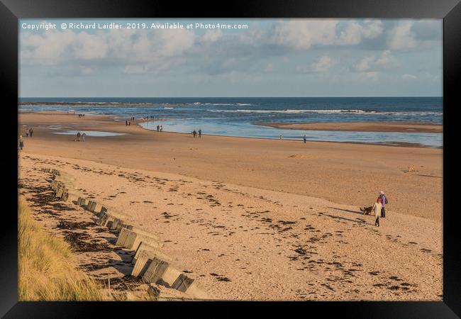 Alnmouth Beach and Aln Estuary, Northumberland Framed Print by Richard Laidler