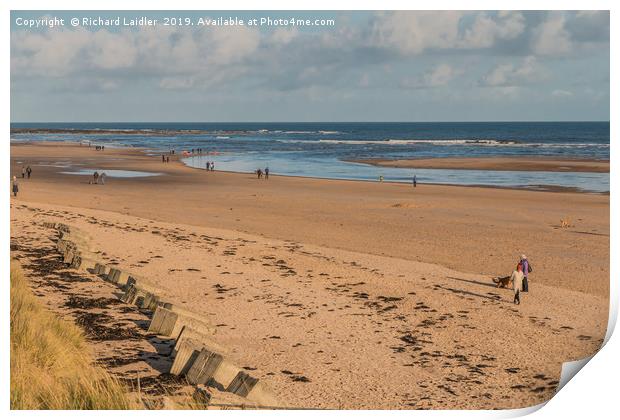 Alnmouth Beach and Aln Estuary, Northumberland Print by Richard Laidler