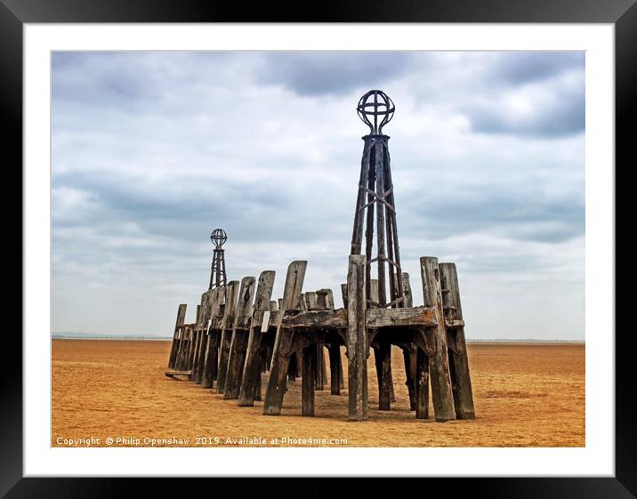 abandoned landing stage at saint annes pier in the Framed Mounted Print by Philip Openshaw