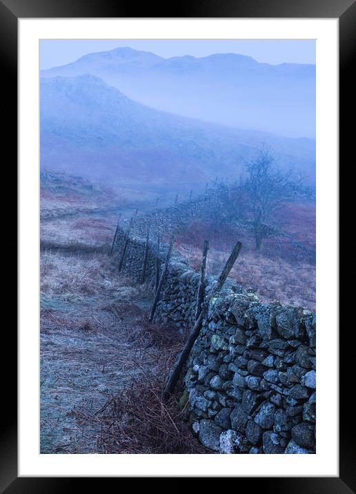 Fox Ghyll Blue Hour, Lake District Framed Mounted Print by John Finney