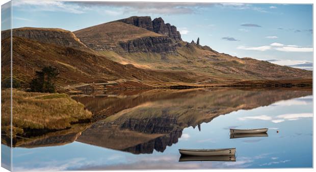 Loch Fada Reflections Canvas Print by Paul Andrews