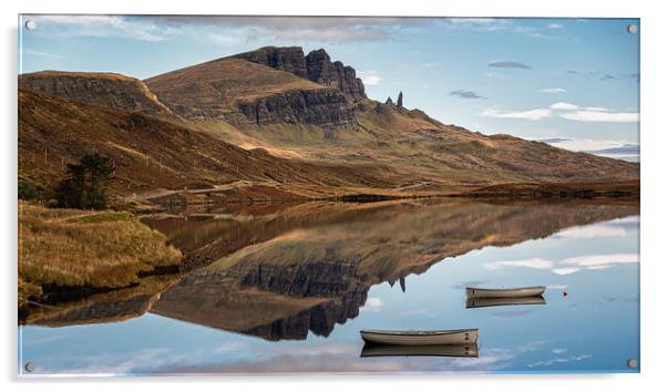 Loch Fada Reflections Acrylic by Paul Andrews