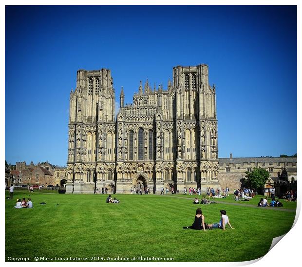 Wells Cathedral, Wells Print by Maria Luisa Latorre