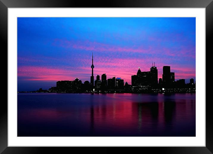 Toronto Skyline Framed Mounted Print by Andrew Pelvin