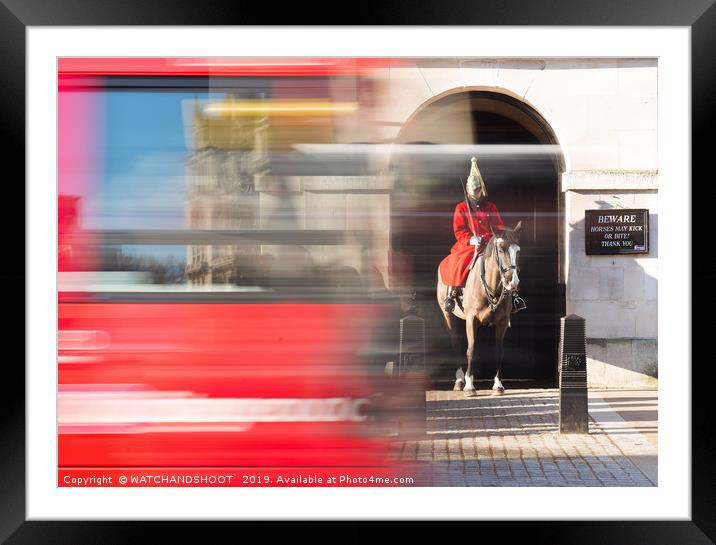 Queen's Life Guard on duty Framed Mounted Print by WATCHANDSHOOT 