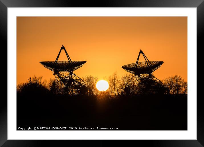 Sunset at Mullard Radio Astronomy Observatory Framed Mounted Print by WATCHANDSHOOT 
