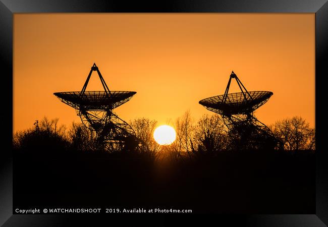 Sunset at Mullard Radio Astronomy Observatory Framed Print by WATCHANDSHOOT 