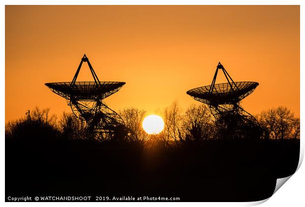 Sunset at Mullard Radio Astronomy Observatory Print by WATCHANDSHOOT 