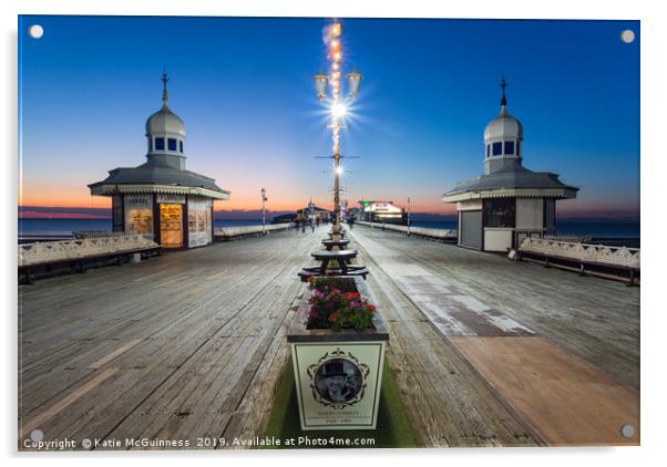 Sunset on Blackpool North Pier Acrylic by Katie McGuinness