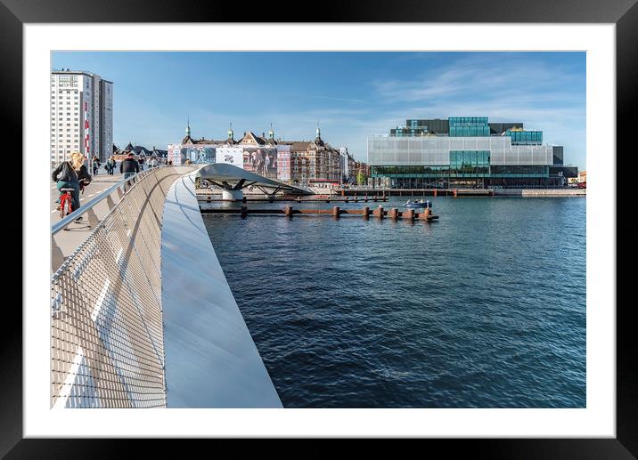 Copenhagen Blox Building From Cycle Bridge Framed Mounted Print by Antony McAulay
