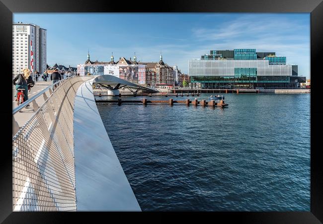 Copenhagen Blox Building From Cycle Bridge Framed Print by Antony McAulay