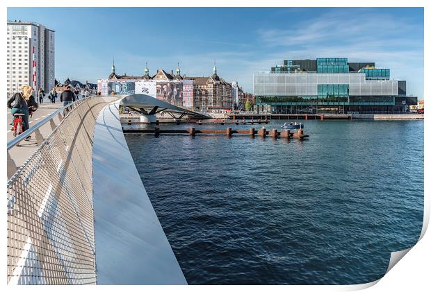 Copenhagen Blox Building From Cycle Bridge Print by Antony McAulay