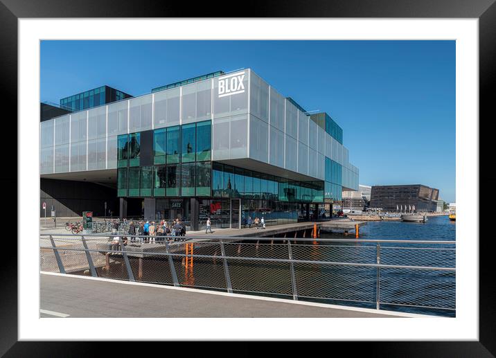 Copenhagen Blox Building with Black Diamond Framed Mounted Print by Antony McAulay