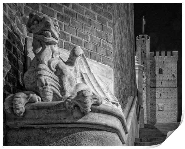 Helsingborg Karnan Keep and Dragon At Night Print by Antony McAulay