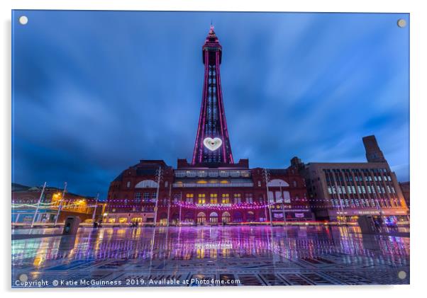 Blackpool Tower and illuminations Acrylic by Katie McGuinness