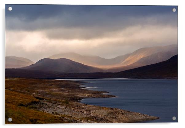 Loch Glascarnoch and Beinn Dearg Acrylic by Derek Beattie