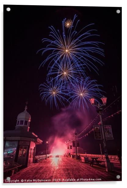 Wold Firework Championships, Blackpool 2019 Acrylic by Katie McGuinness