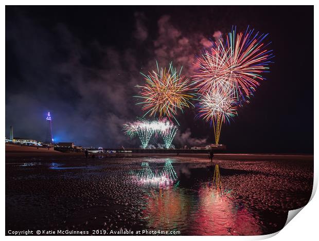 Blackpool World Firework Championships 2019 Print by Katie McGuinness