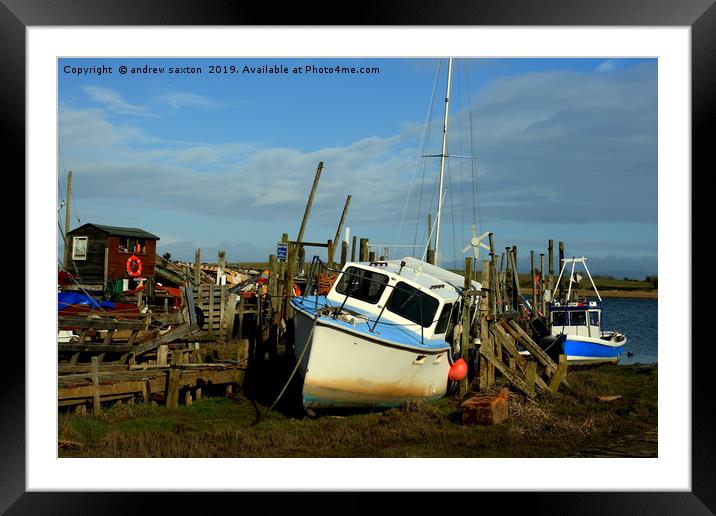 BOAT YARD Framed Mounted Print by andrew saxton