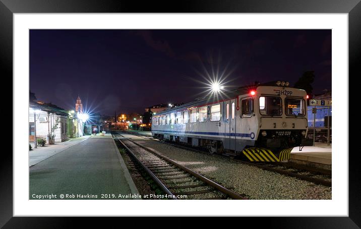Split Station by night  Framed Mounted Print by Rob Hawkins