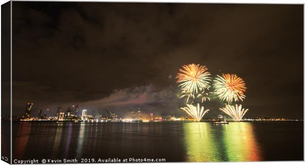 Fireworks over the Mersey Canvas Print by Kevin Smith