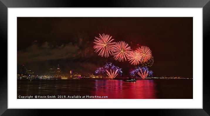 River of Light fireworks over the Mersey Framed Mounted Print by Kevin Smith