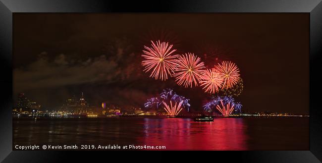 River of Light fireworks over the Mersey Framed Print by Kevin Smith