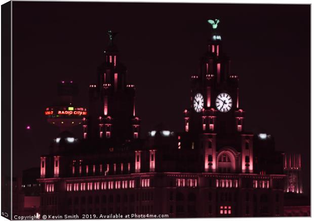 Royal Liver Building Liverpool in red Canvas Print by Kevin Smith
