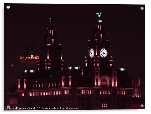 Royal Liver Building Liverpool in red Acrylic by Kevin Smith