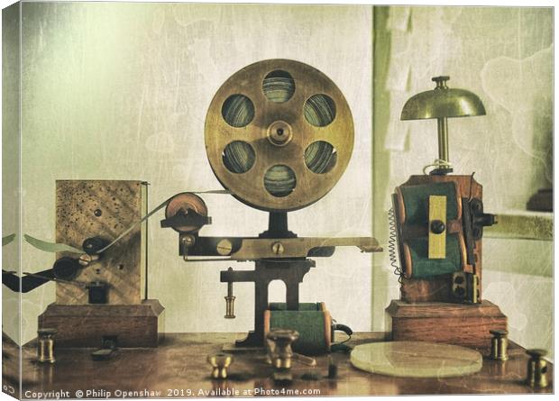vintage effect old morse code telegraph machine Canvas Print by Philip Openshaw