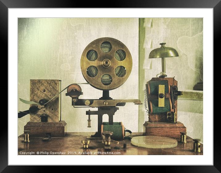 vintage effect old morse code telegraph machine Framed Mounted Print by Philip Openshaw