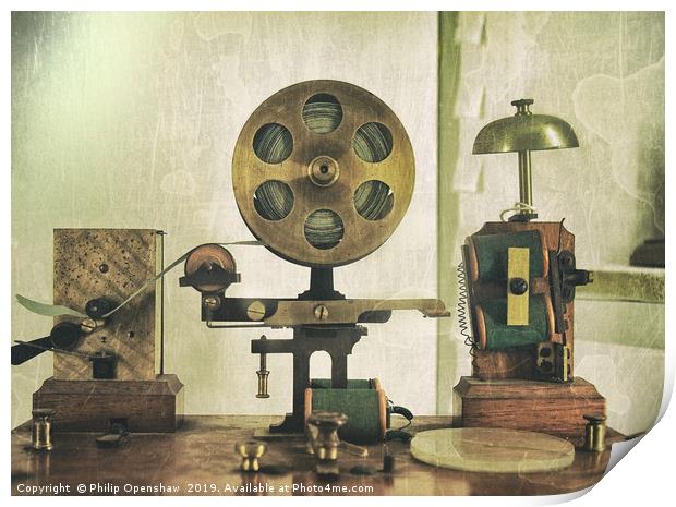 vintage effect old morse code telegraph machine Print by Philip Openshaw