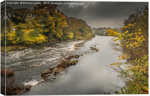 Wet Autumn on the River Tees at Barnard Castle Canvas Print by Richard Laidler